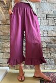 Larc Frill Kick Pant Aubergine